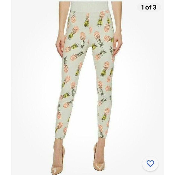 HUE Women's Size S Leggings Skimmer Pineapple Simply Stretch Pant jeans Sand NWT - Picture 1 of 9